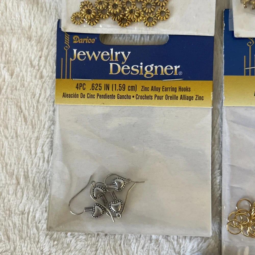Darice Jewelry Designer Mixed Lot of 8 Supplies Clasps Spacers Jump Rings